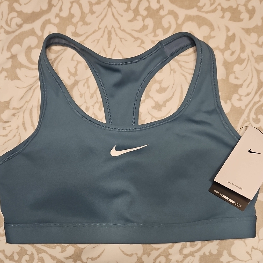 Nike Blue Sports Bra Moisture-Wicking Racerback
